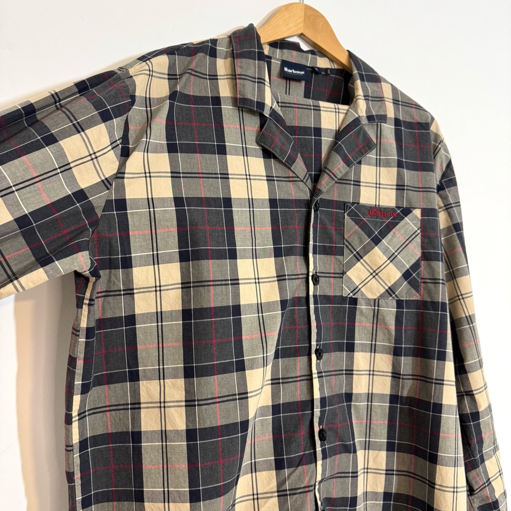Barbour Plaid Woven Cotton Pajama Set in Stone Tartan Laith Tartan Men’s Size XL - Picture 7 of 16